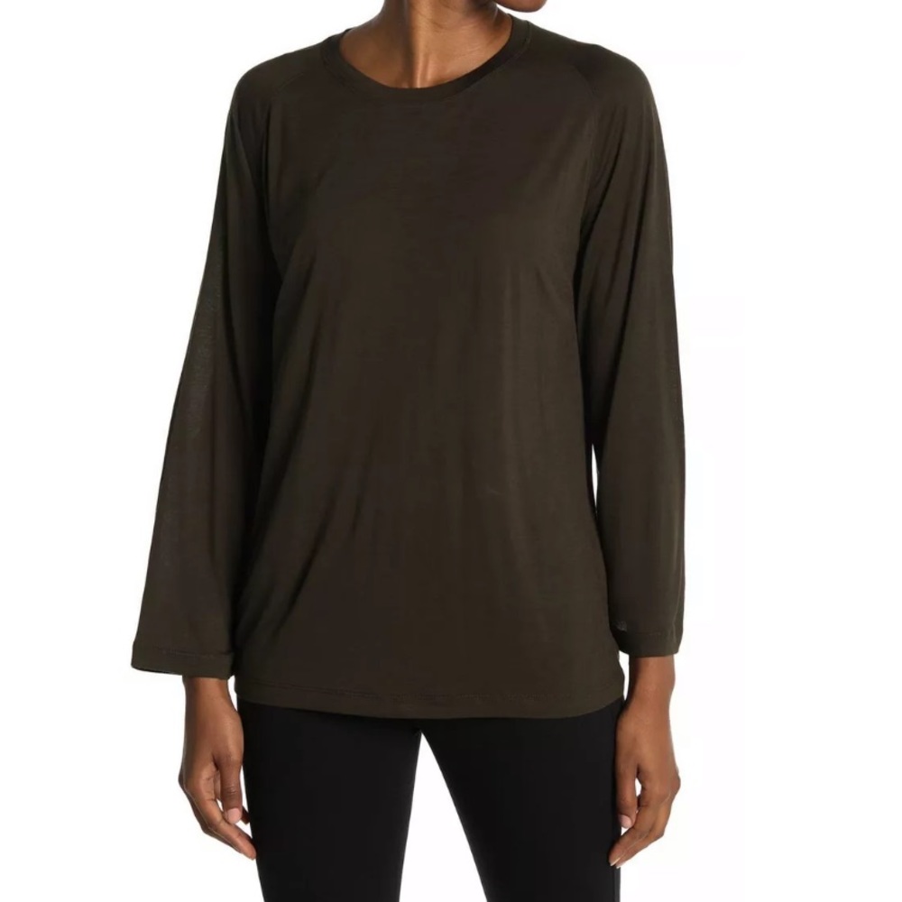 New Vince Long Sleeve Raglan Tee Size Small (Olive)